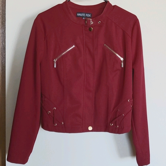 Jackets & Coats Burgundy Cropped Jacket Poshmark
